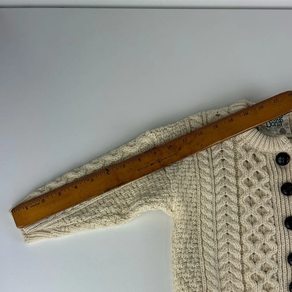 CREAM IVORY COLOR CARRAIG DONN ARAN NEW WOOL TODDLER SMALL SWEATER